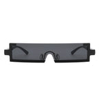 Celestra - Retro Rectangular Narrow Semi Rimless Vintage Slim Fashion Sunglasses