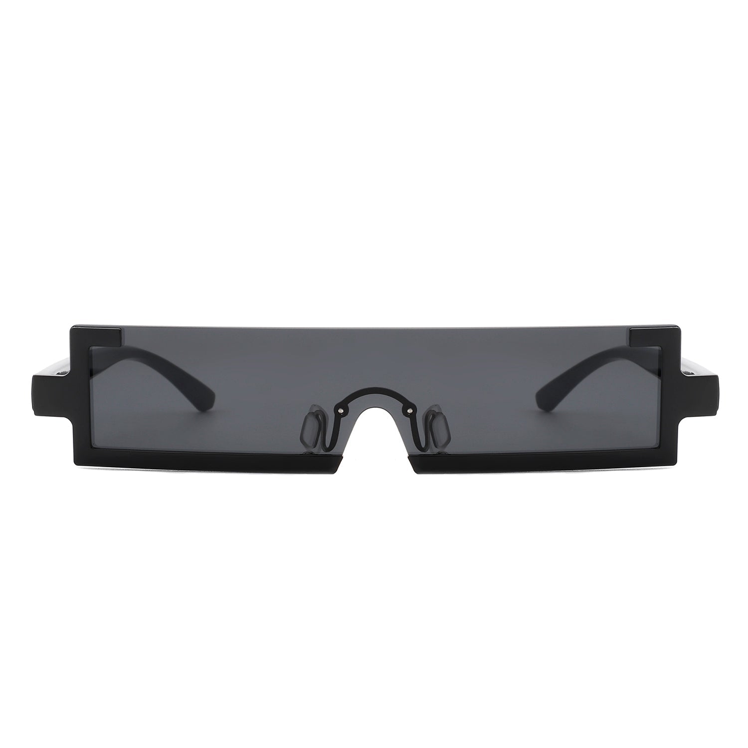 Celestra - Retro Rectangular Narrow Semi Rimless Vintage Slim Fashion Sunglasses