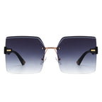 Brisla - Chic Oversized Rimless Square Tinted Fashion Women's Sunglasses