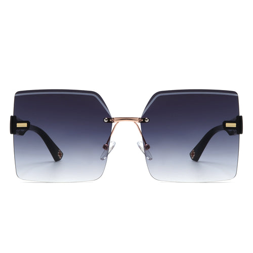 Brisla - Chic Oversized Rimless Square Tinted Fashion Women's Sunglasses