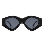 Rosedawn - Futuristic Square Retro Chunky Irregular Geometric Sunglasses
