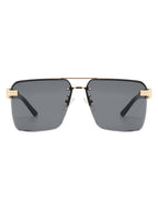 Blip - Retro Tinted Rimless Brow-Bar Fashion Square Sunglasses
