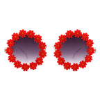 Ysabelia - Round Daisy Flower Shape Circle Party Floral Women Sunglasses