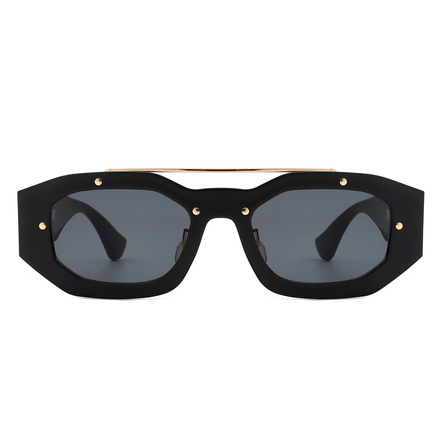 Xanadusk- Geometric Retro Irregular Brow-Bar Square Fashion Sunglasses