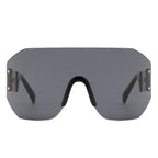Brio - Oversized Bold Square Retro Rimless Sunglasses