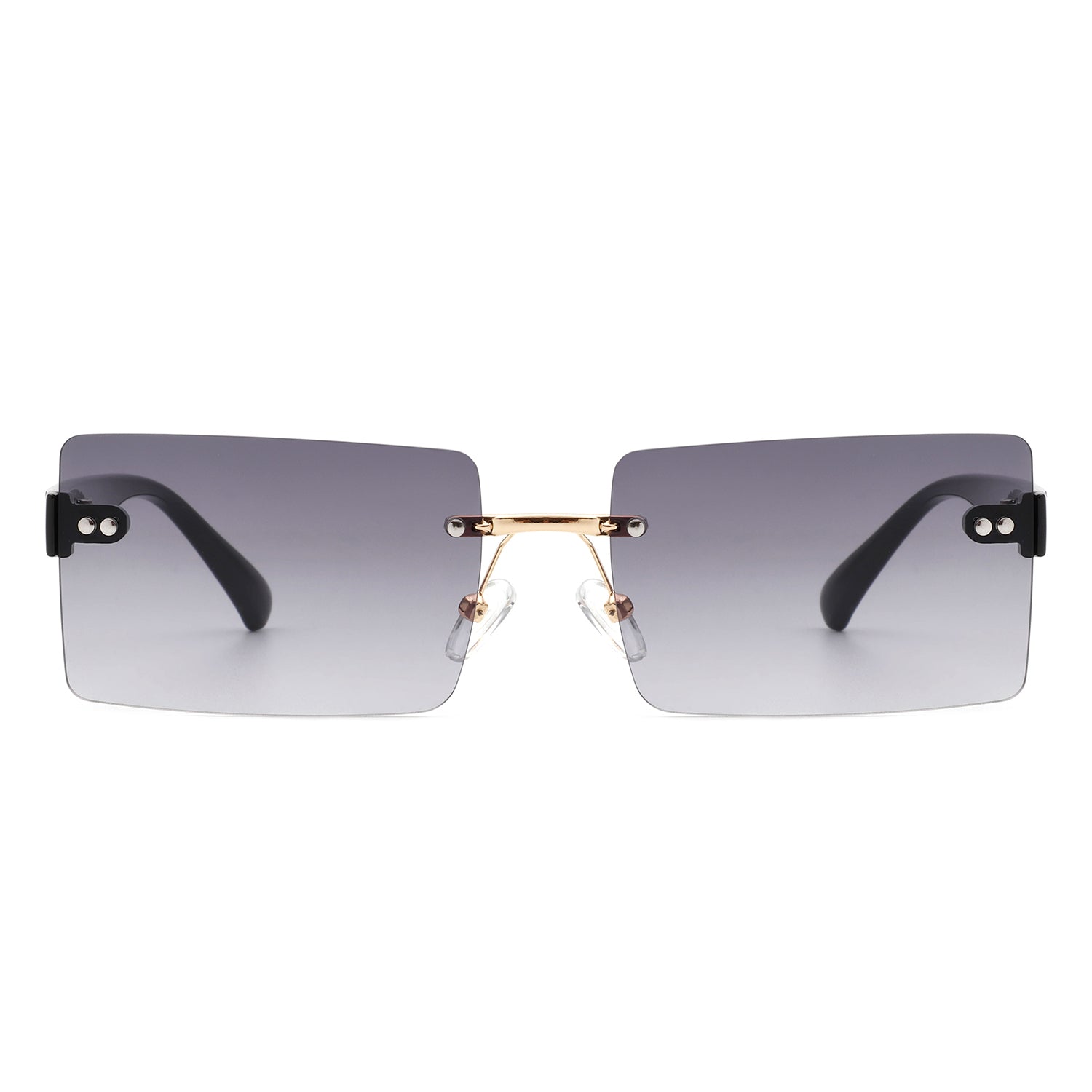 Jadesoul - Rectangle Retro Rimless Tinted Fashion Vintage Square Sunglasses