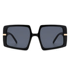 Jasmoria - Oversize Square Geometric Irregular Flat Top Women Sunglasses