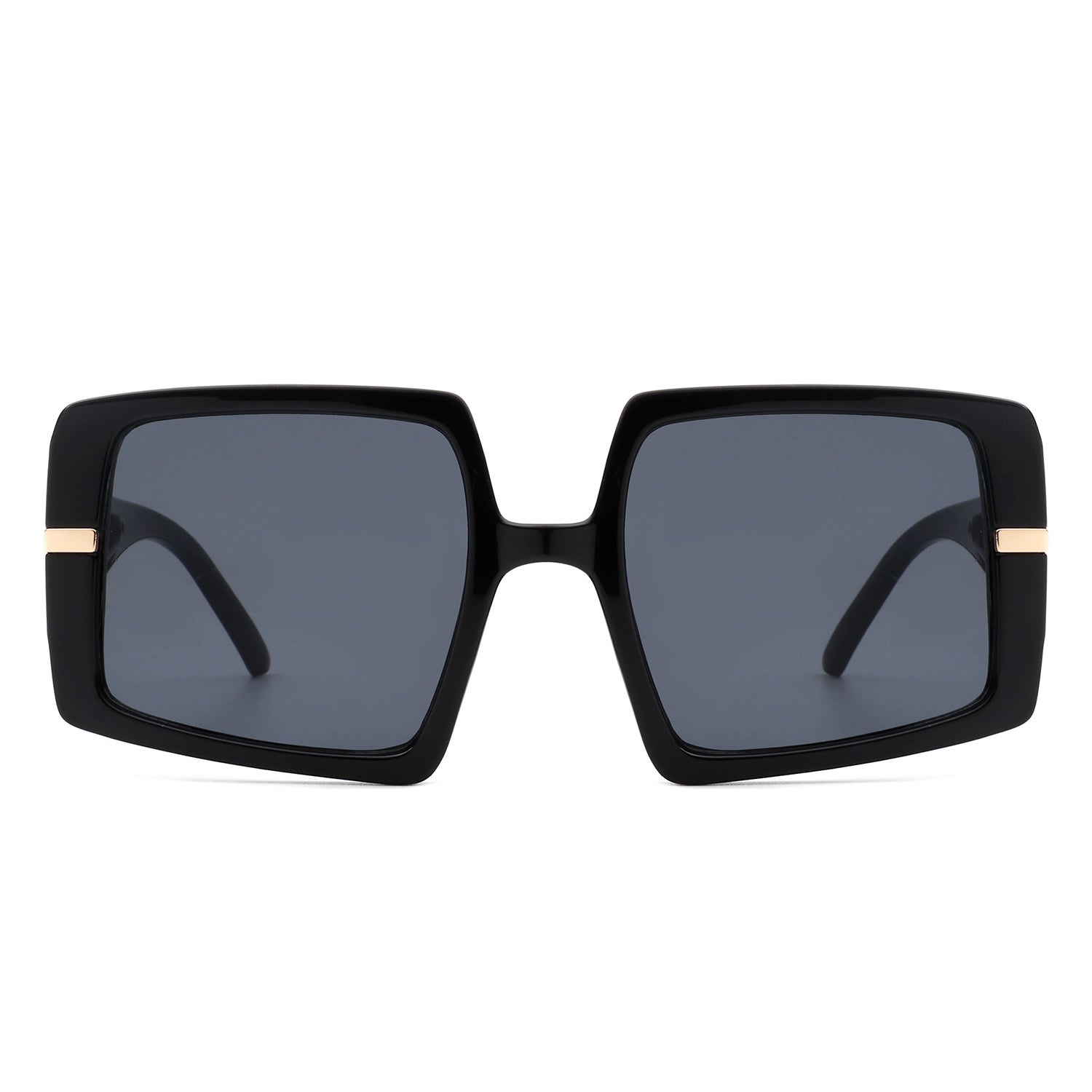 Jasmoria - Oversize Square Geometric Irregular Flat Top Women Sunglasses