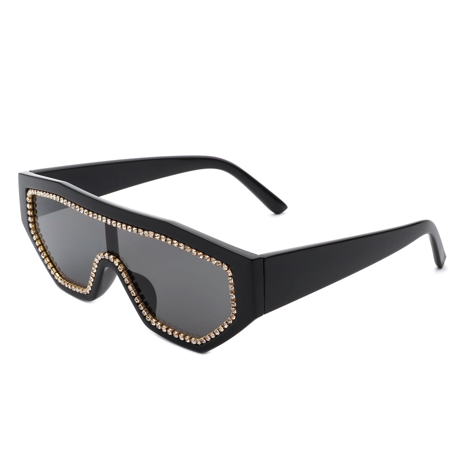 Goldleaf - Geometric Oversize Glitter Square Fashion Women Sunglasses