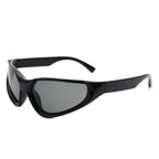 Dazzling - Rectangle Retro Fashion Wrap Around Sunglasses
