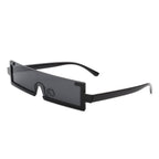 Celestra - Retro Rectangular Narrow Semi Rimless Vintage Slim Fashion Sunglasses
