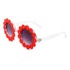 Ysabelia - Round Daisy Flower Shape Circle Party Floral Women Sunglasses