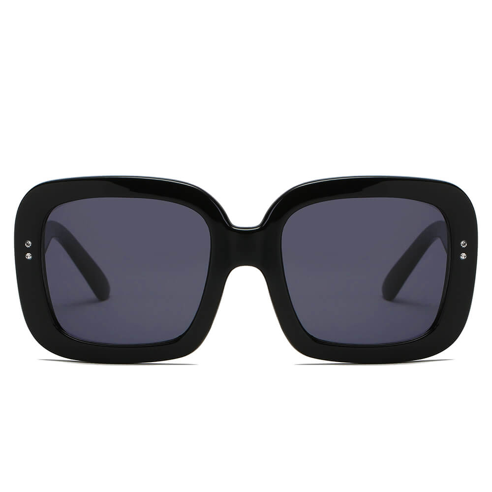 CLEMSON | Women Retro Trendy Vintage Bold Square Oversize Sunglasses