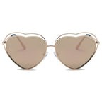 MESA | Women Metal Halo Wire Art Heart Shape Color Lens Sunglasses