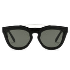 AIEA | Unisex Fashion Brow-Bar Single Flat Lens Round Sunglasses Circle