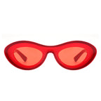 Alba - Oval Retro Round Tinted Fashion Cat Eye Sunglasses