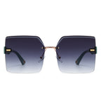 Brisla - Chic Oversized Rimless Square Tinted Fashion Women's Sunglasses