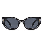 Dawnmist - Geometric Retro Round Irregular Narrow Cat Eye Sunglasses