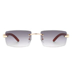 Oceanize - Rectangle Rimless Retro Frameless Fashion Tinted Sunglasses