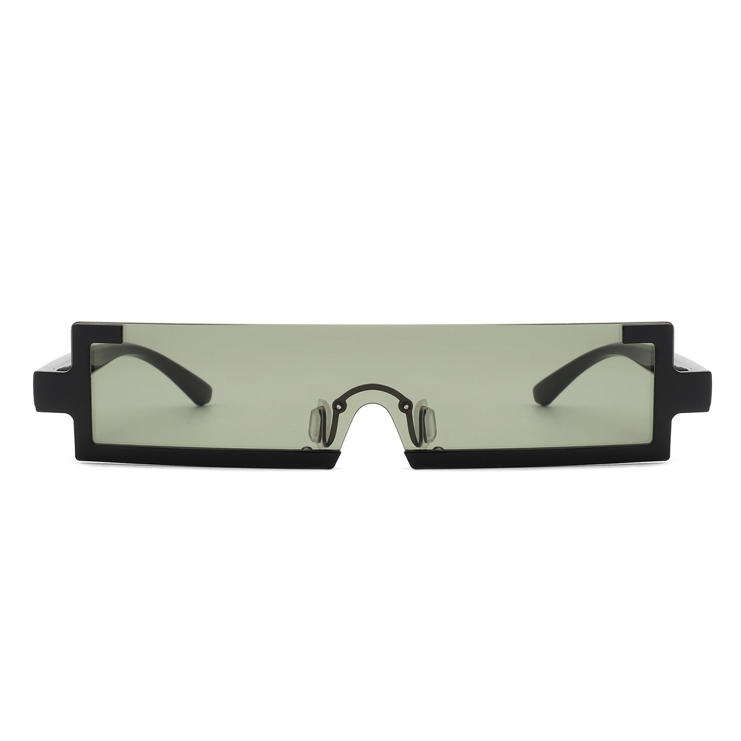 Celestra - Retro Rectangular Narrow Semi Rimless Vintage Slim Fashion Sunglasses