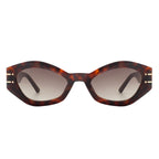 Elysiant - Geometric Oval Slim Fashion Round Cat Eye Sunglasses