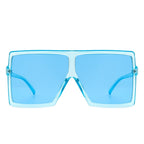 Amarylla - Oversize Flat Top Square Tinted Women Fashion Sunglasses