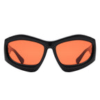 Xaron - Geometric Square Tinted Oversize Chunky Fashion Sunglasses