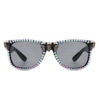 Myralis - Classic Horn Rim Rhinestone Gothic Skull Square Sunglasses