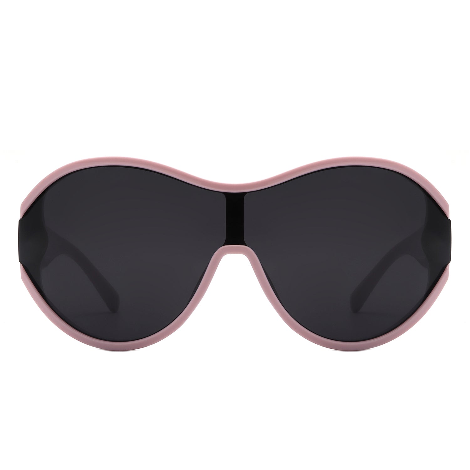Gwyneth - Oversize Oval Retro Circle Fashion Curved Round Sunglasses