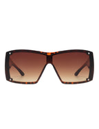 Fizz - Oversized Thick Frame Wrap-Around Women's Square Sunglasses