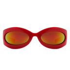 Albion - Oval Wrap Around Retro Round Fashion Sunglasses