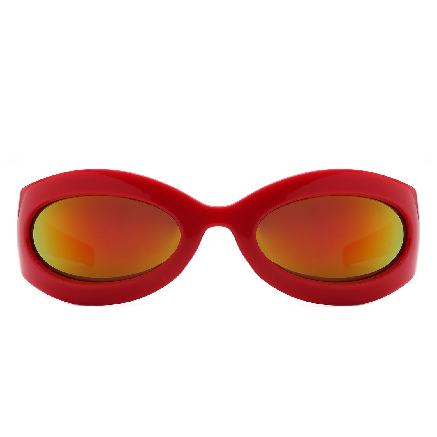 Albion - Oval Wrap Around Retro Round Fashion Sunglasses