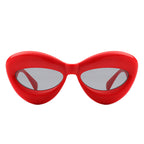 Vexa - Fashion Trendy Cat-eye Thick Frame Sexy Lip Sunglasses