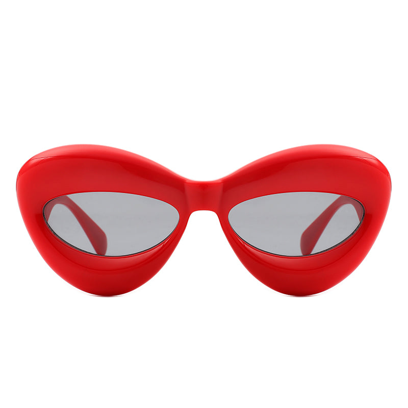 Vexa - Fashion Trendy Cat-eye Thick Frame Sexy Lip Sunglasses
