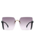 Nysera - Rimless Fashion Square Flat Top Sunglasses