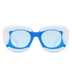 Twirl - Square Geometric Irregular Chunky Fashion Futuristic Sunglasses