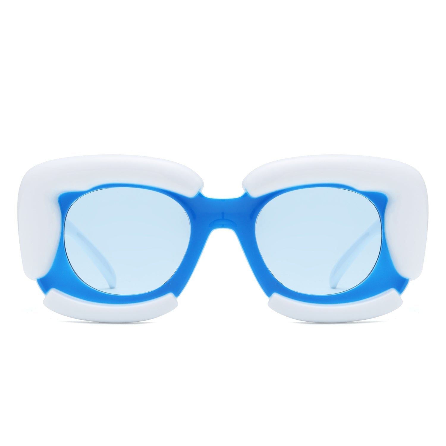 Twirl - Square Geometric Irregular Chunky Fashion Futuristic Sunglasses