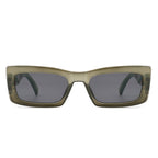 Illumyne - Retro Narrow Rectangle Flat Top Slim Fashion Sunglasses