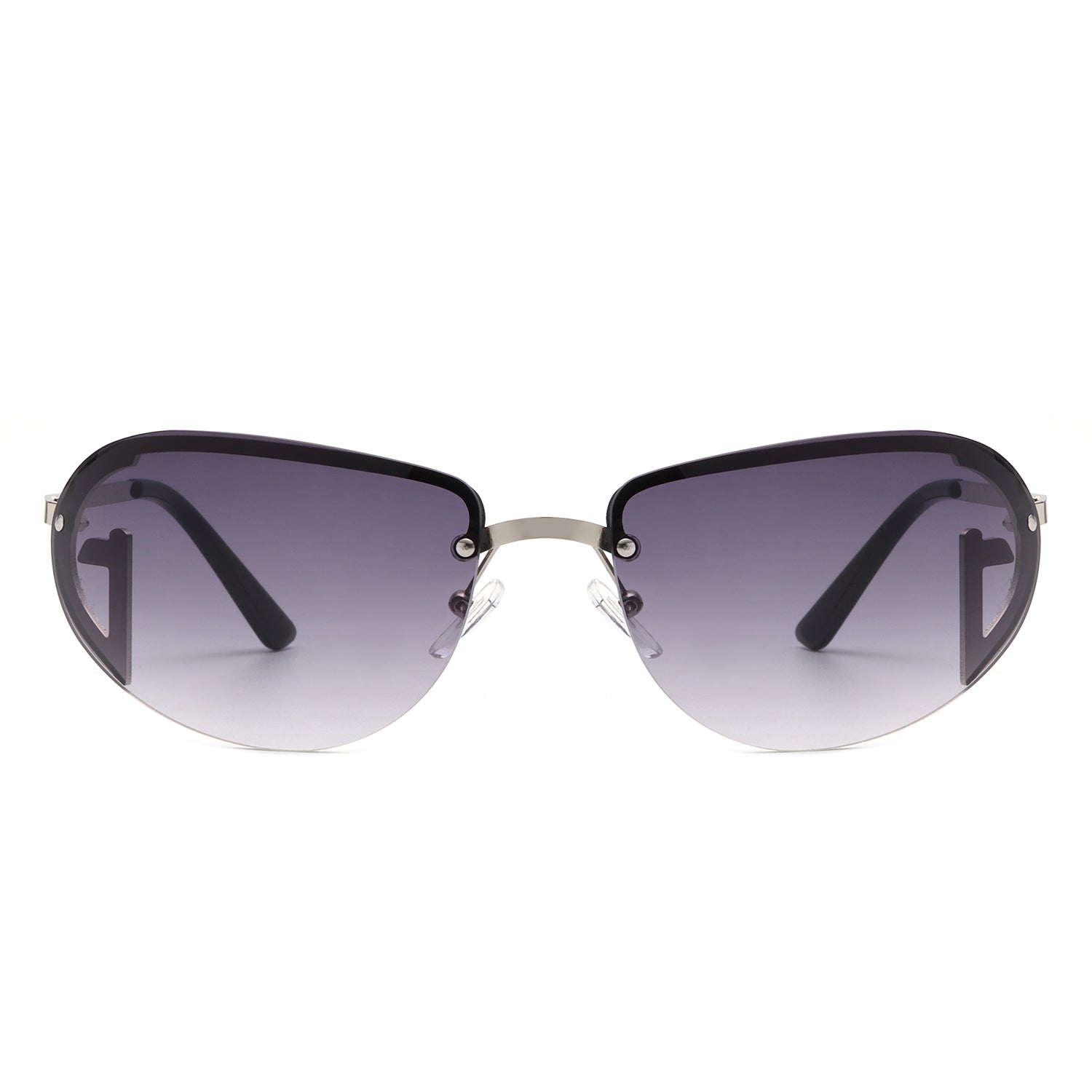 Oceandew - Retro Rimless Oval Tinted Fashion Round Sunglasses