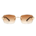 Hailstorm - Rectangle Retro Rimless Tinted Frameless Fashion Square Sunglasses