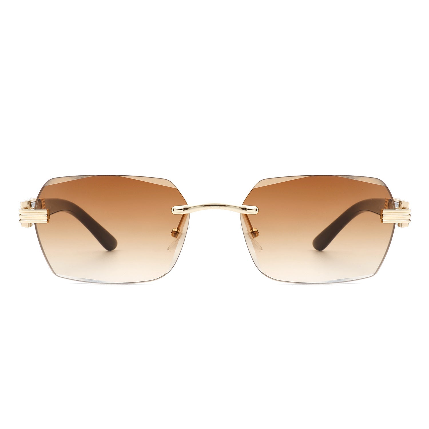 Hailstorm - Rectangle Retro Rimless Tinted Frameless Fashion Square Sunglasses