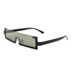 Celestra - Retro Rectangular Narrow Semi Rimless Vintage Slim Fashion Sunglasses