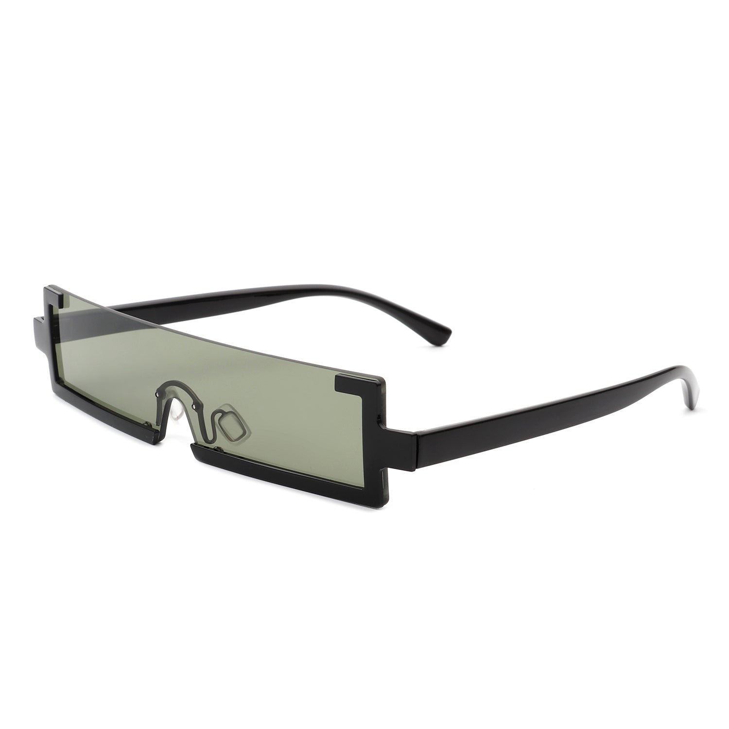 Celestra - Retro Rectangular Narrow Semi Rimless Vintage Slim Fashion Sunglasses
