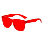 LEMOORE | Retro Flat Lens Candy Color Square Rimless Tinted Colorful Lenses Sunglasses