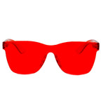 LEMOORE | Retro Flat Lens Candy Color Square Rimless Tinted Colorful Lenses Sunglasses
