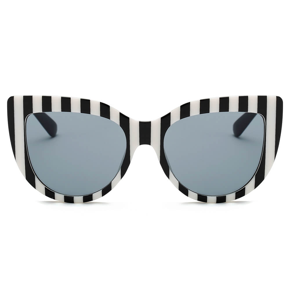 HELSINKI | Women Round Cat Eye Oversized Fashion Sunglasses