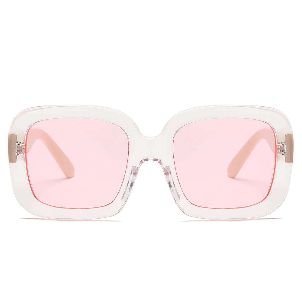 CLEMSON | Women Retro Trendy Vintage Bold Square Oversize Sunglasses