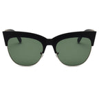 HENRIETTA | Women Half Frame Round Cat Eye Sunglasses