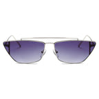ESTEVAN | Women Metal Retro Flat Lens Rectangular Sunglasses
