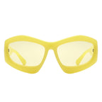 Xaron - Geometric Square Tinted Oversize Chunky Fashion Sunglasses